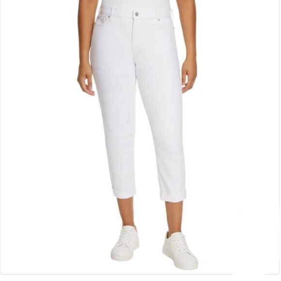 Gloria Vanderbilt White Ladies' Cuffed Boyfriend Jean Pants 2-Pack Size 10 - Picture 3 of 8